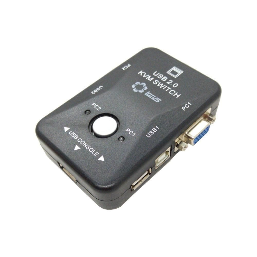 Chaveador kvm switch 2 portas vga usb lotus lt-km002