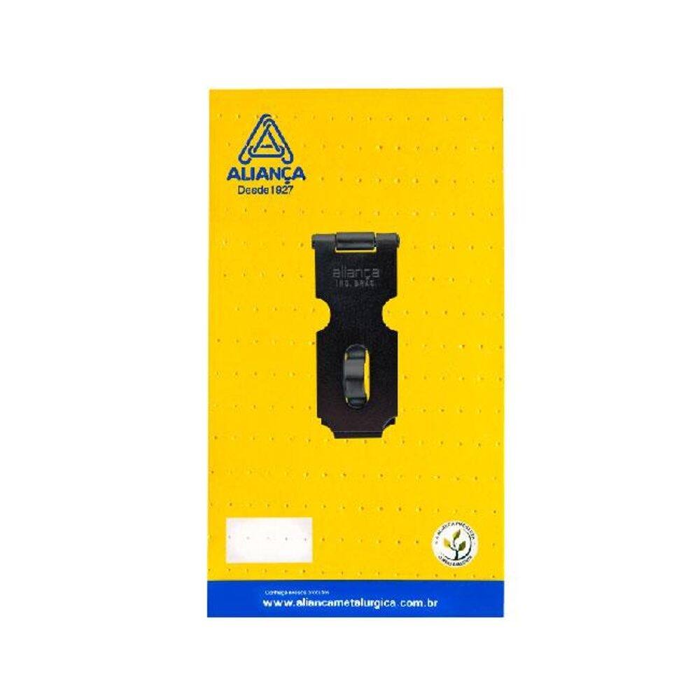 cartela porta cadeado 89mm preto fosco cartela alianca