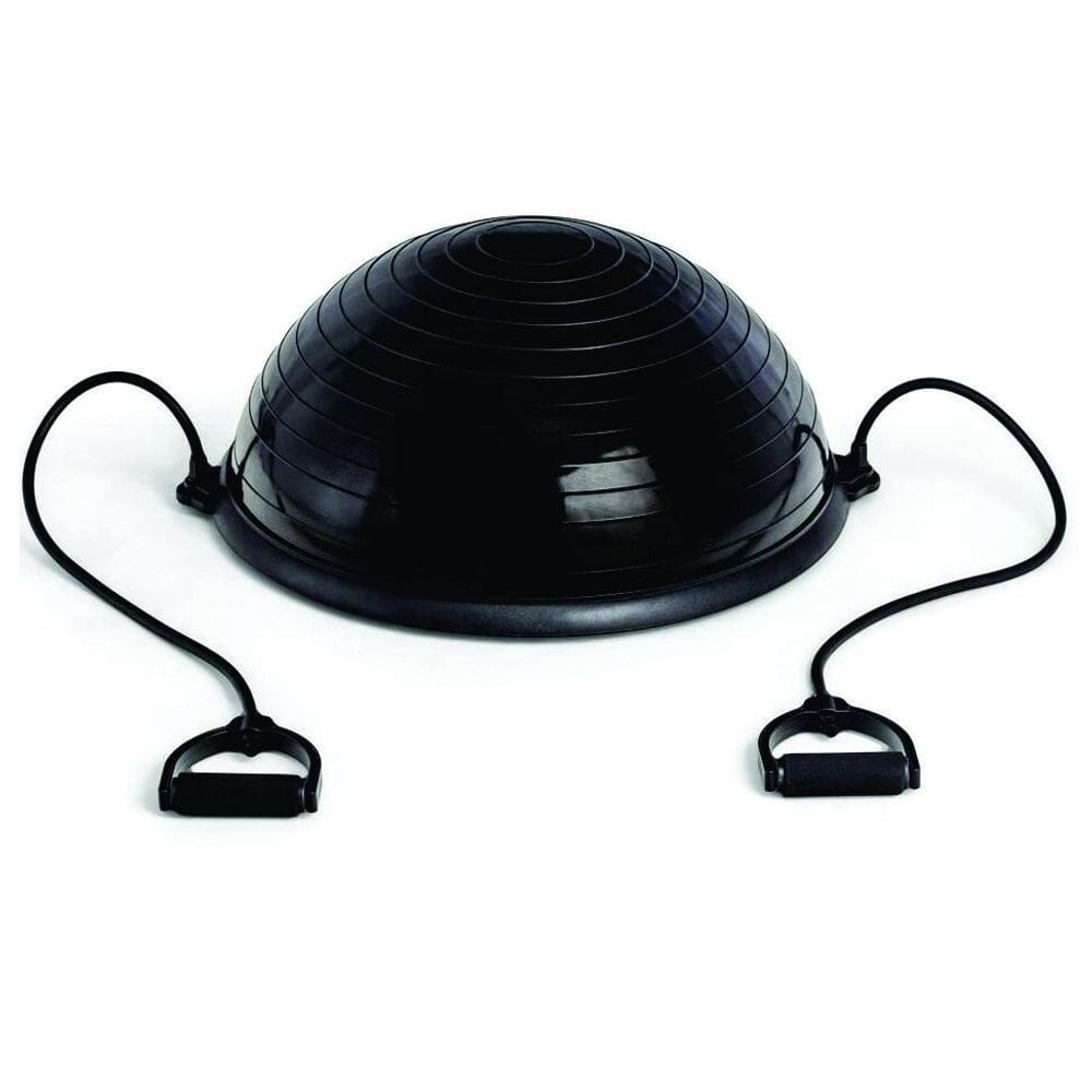 Meia Bola Bosu Ball Suíça Com Bomba Alças Pilates Step Preto