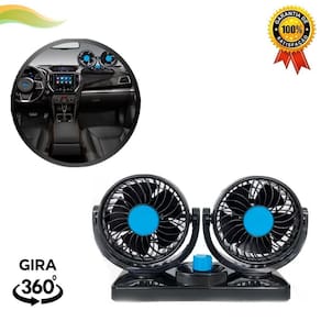 Ventilador automotivo duplo ajuste vertical horizontal 12v
