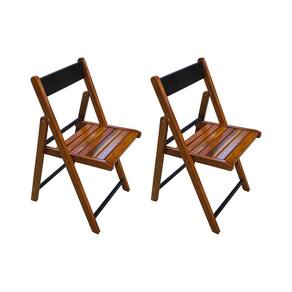 Kit 2 Cadeiras Dobraveis em Madeira Robusta Black - Castanho