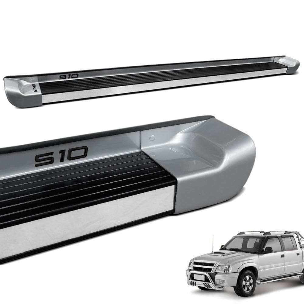 Estribo Lateral S10 Cab. Dupla 1995 a 2011 Prata Polaris Personalizado Gtnox