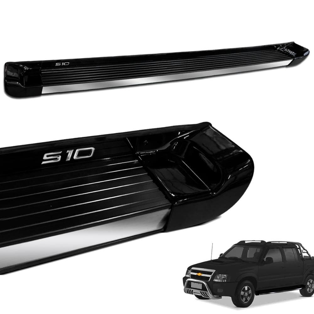 Estribo Lateral S10 Cab. Dupla 1995 a 2011 Preto Liszt Personalizado Gtnox