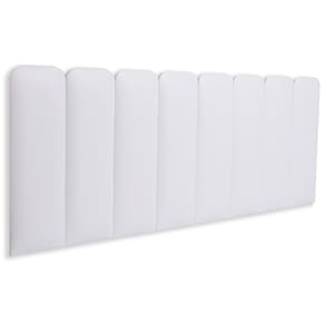 Cabeceira King Estofada  Kit 10 Placas  Arredondada - Courino Branco