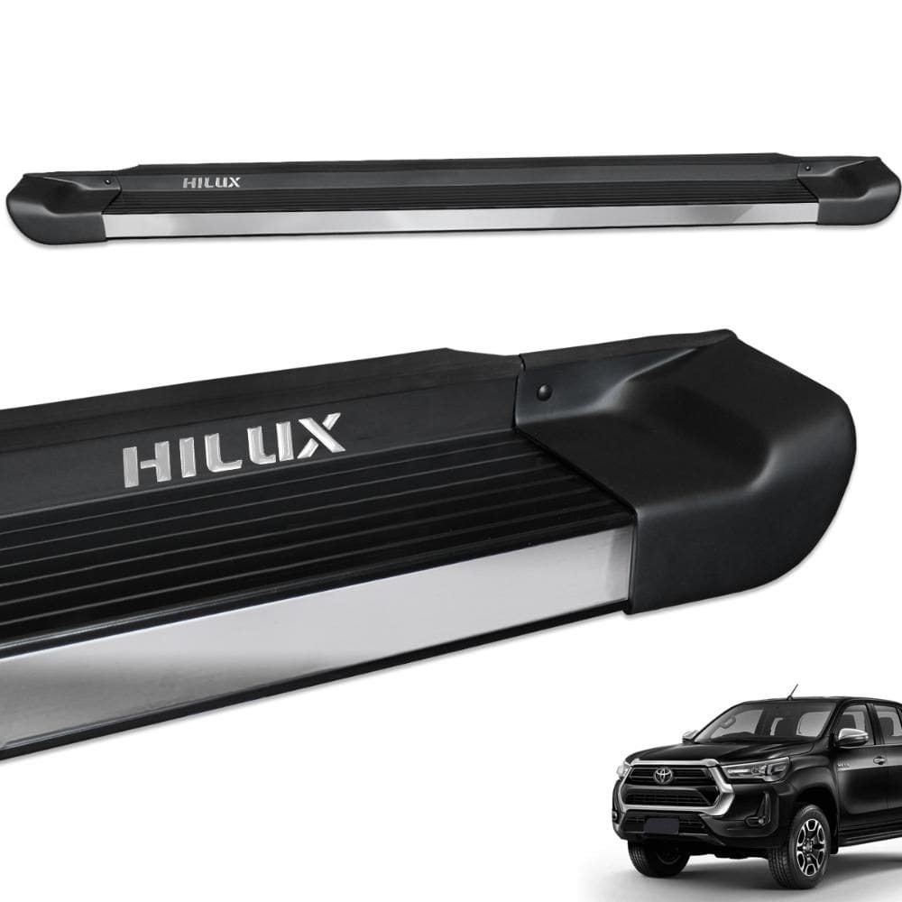 Estribo Lateral Hilux CD 2016 a 2024 Preto Fosco Personalizado