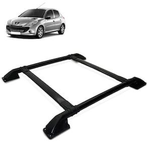 Rack De Teto Bagageiro Peugeot 206 1998 a 2010 Tubolar Preto