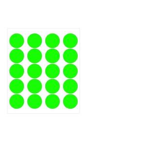 Etiqueta Controle Adesiva Bolinha Verde Fluorescente 6Mm