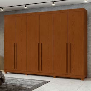 Guarda-Roupa Casal Bertha 6 Portas 4 Gavetas Frassino - Moveis Lopas