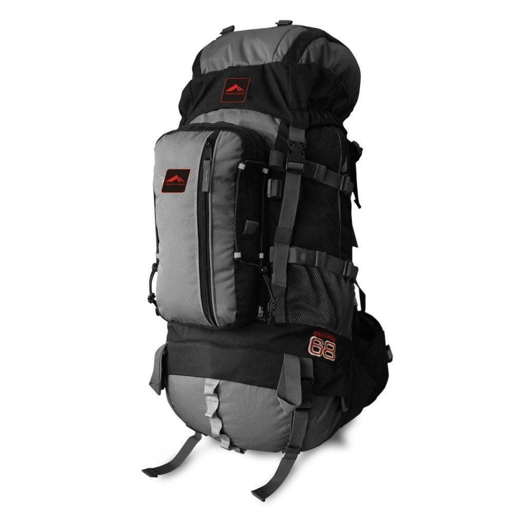 0068 - mochila crampon 68 - preto com cinza