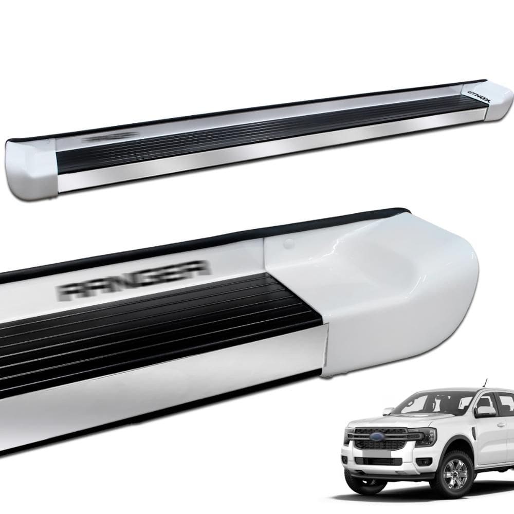 Estribo Lateral Ranger Cab. Dupla 2013 a 2023 Branco Artico Personalizado Gtnox