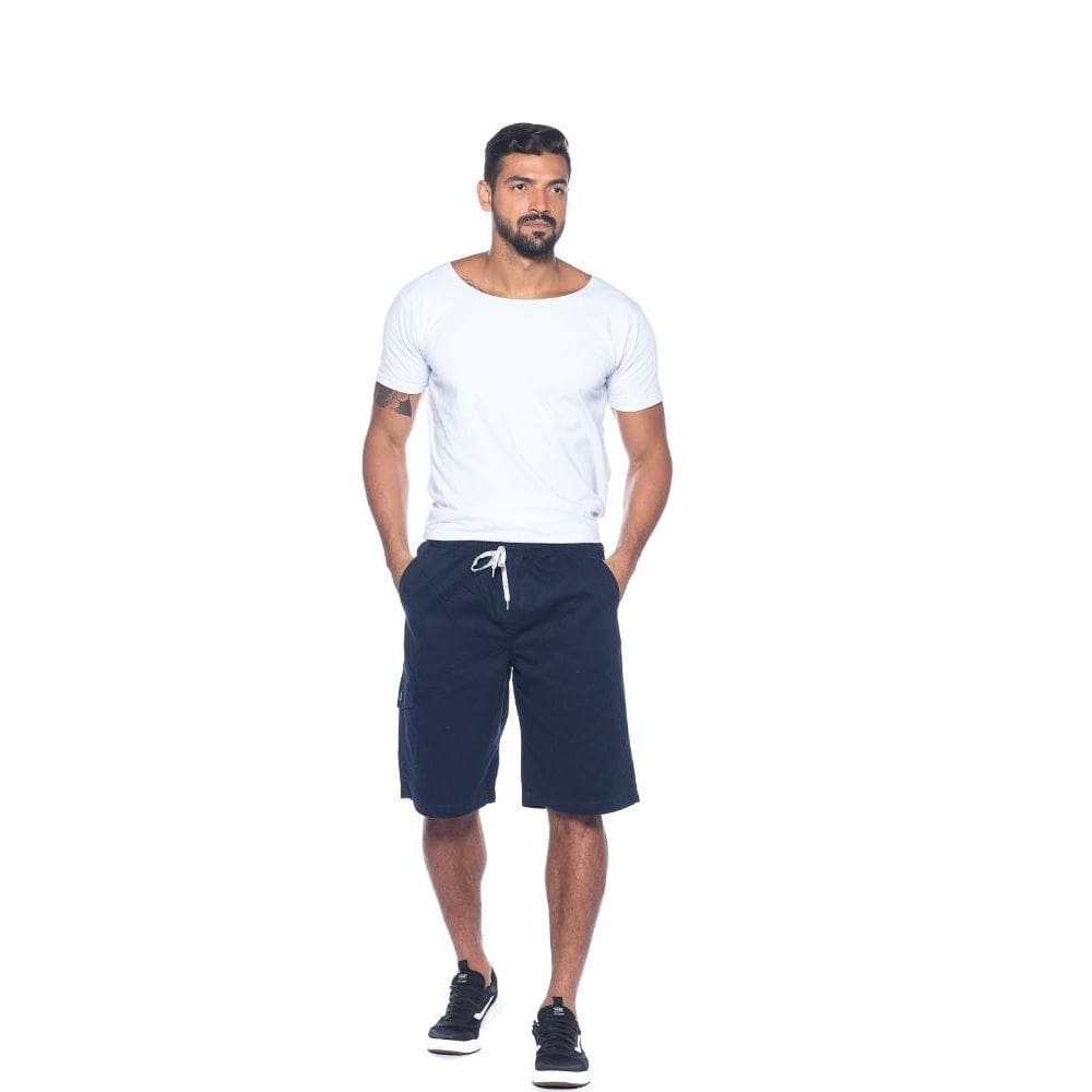 Bermuda Macaw Elástico Sarja 7735 Azul Marinho [F075]