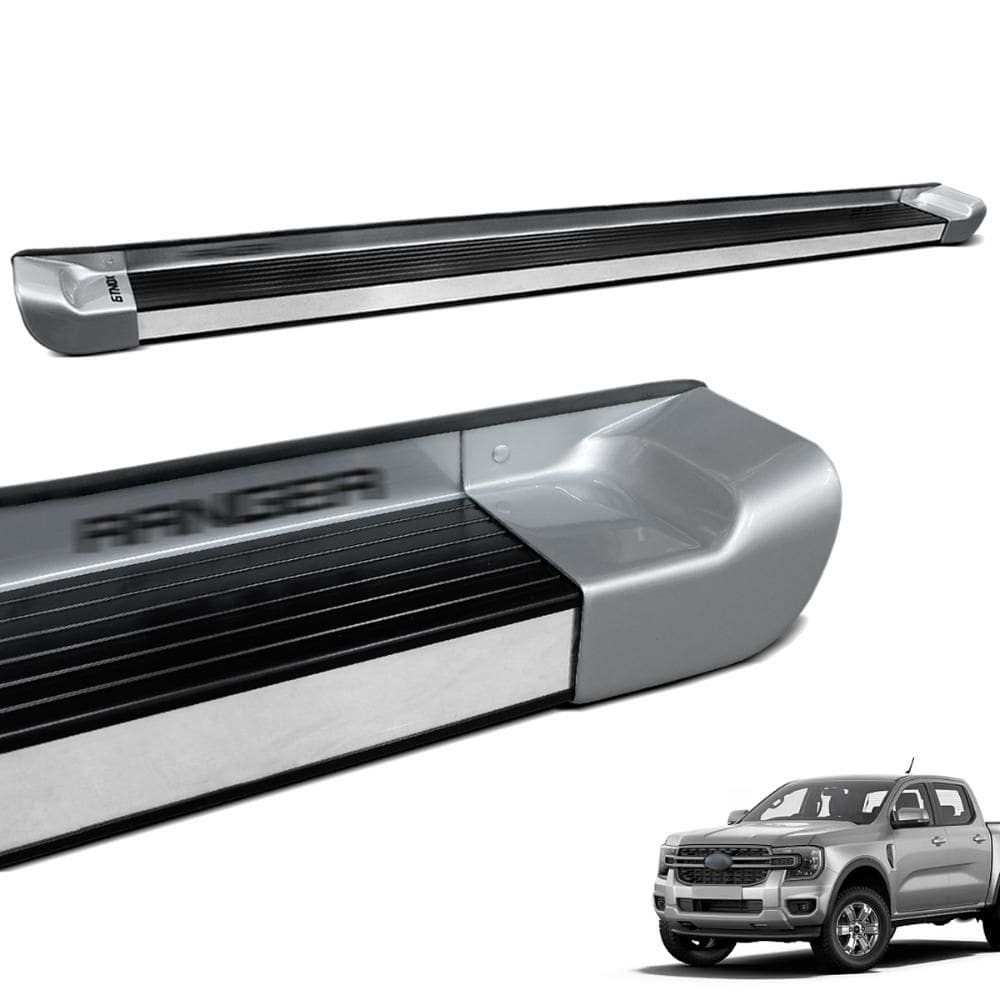 Estribo Lateral Ranger Cab. Dupla 2013 a 2023 Prata Geada Personalizado Gtnox