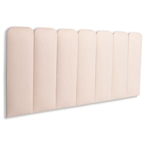 Cabeceira Casal Estofada Kit 7 Placas Arredondada - Suede Creme / Off White
