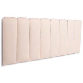 Cabeceira King Estofada Kit 10 Placas Arredondada - Suede Creme / Off White