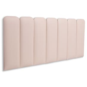 Cabeceira Casal Estofada Kit 7 Placas Arredondada - Courino Marfim / Off White