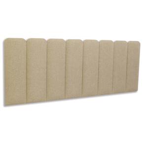 Cabeceira King Estofada Kit 10 Placas Arredondada - Linho Bege