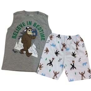 Pijama Verão Bubby`s Masc Infantil Cinza e Branco