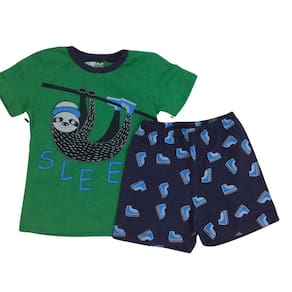 Pijama Verão Bubby`s Masc Infantil Verde e Marinho