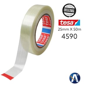 Fita filamentosa poliéster transparente 25mm x 50mts tesa