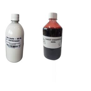 Kit maquiagem sangue artificial 500ml + látex 500ml