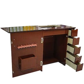 Gabinete luxo para máquina de costura com 5 gavetas