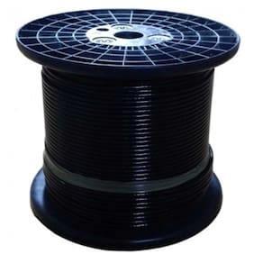 Cabo de aço para academia 3,9mm x 5,7mm revestido preto 50m