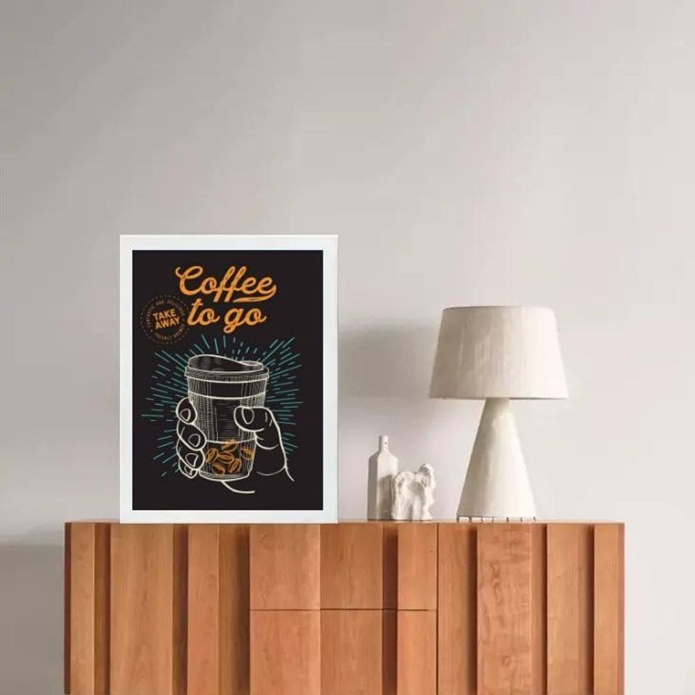 Quadro Retrô Café - Coffee To Go 33X24Cm