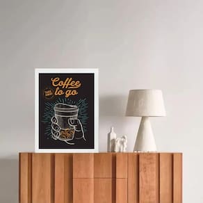 Quadro Retrô Café - Coffee To Go 33X24Cm