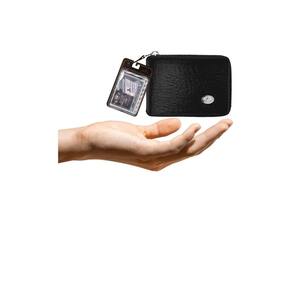 Kit Carteira Media Mitty Couro Refil Mitty M1Z S4 Preto