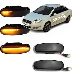 Par de pisca seta sequencial fiat linea para-lama luz led