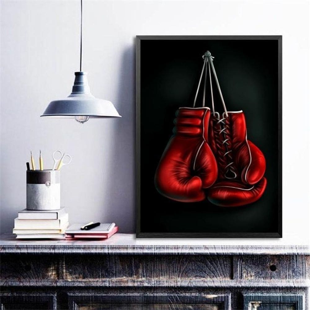 Quadro Luva De Boxe Vermelha 45X34Cm
