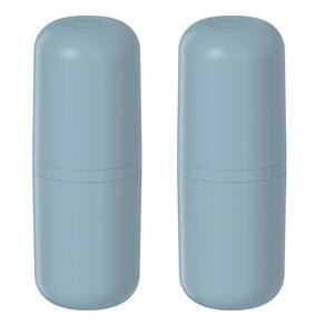 2x Porta Escova de Dente Banheiro OU Bold Azul com Tampa