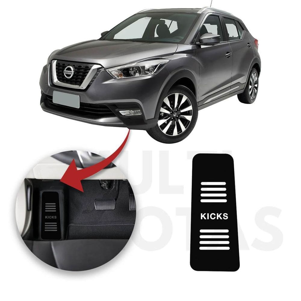 Descanso de pé nissan kicks 2017 a 2022 aço escovado preto