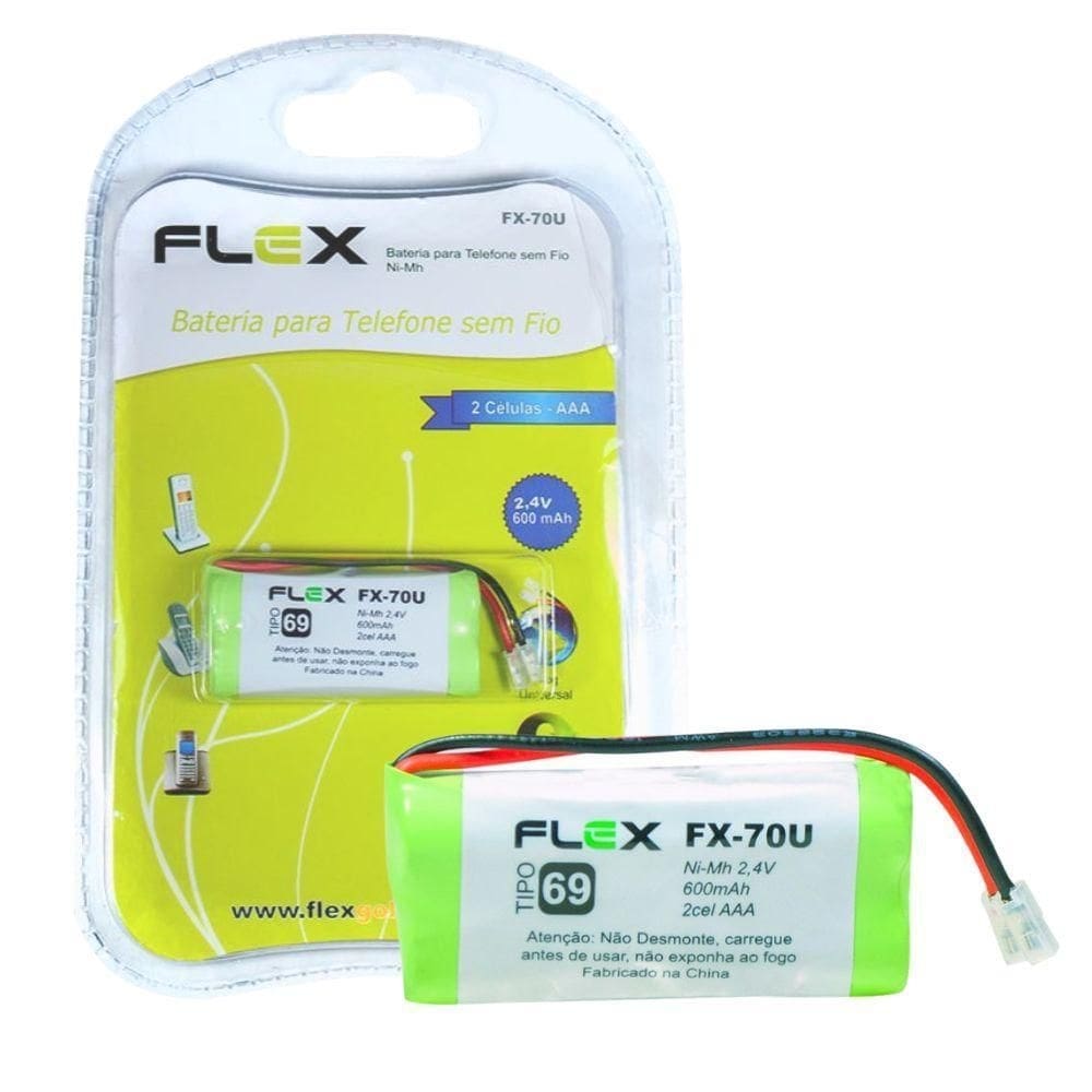 Bateria recarregável telefone sem fio 2,4v 600mah fx-70u