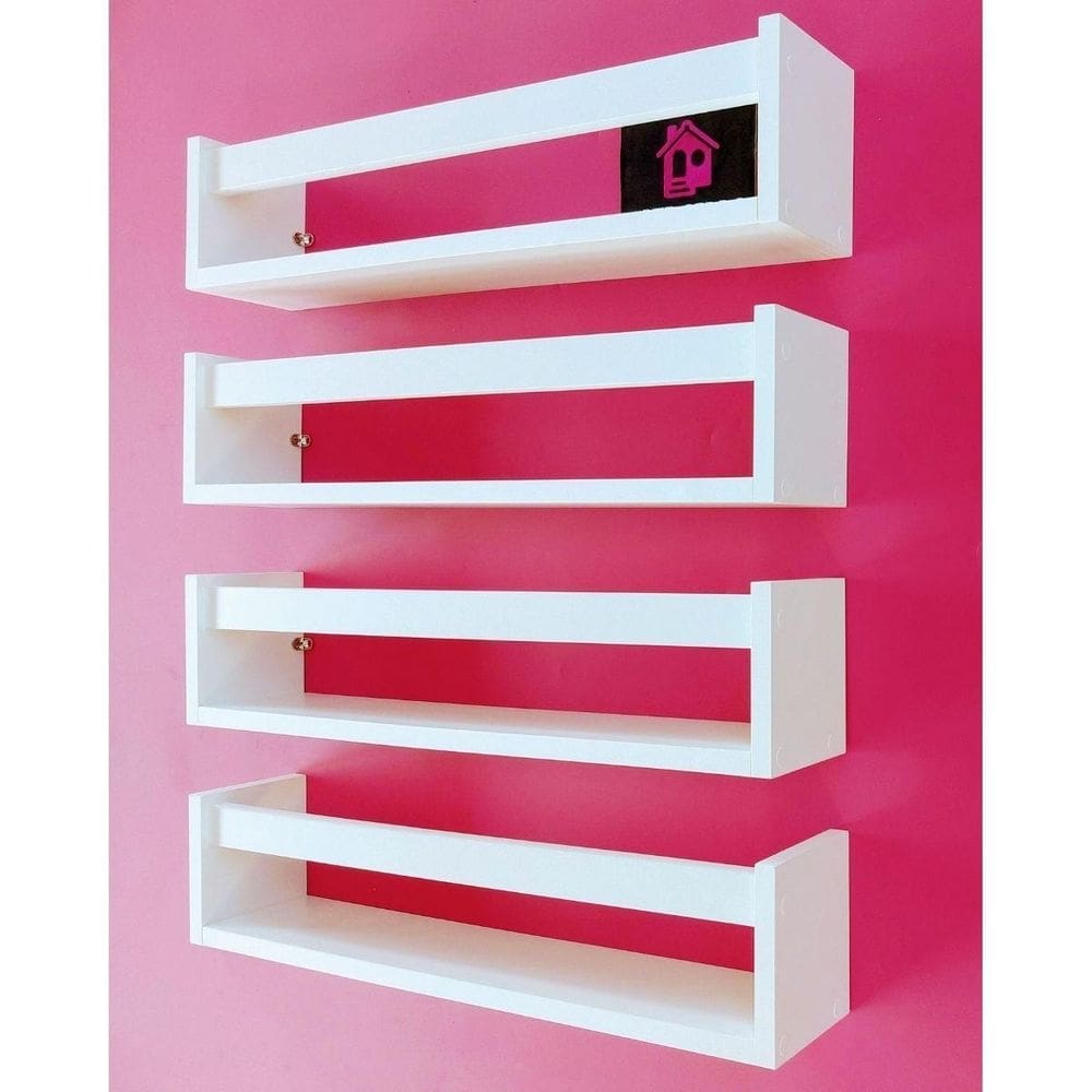Combo 4 prateleiras livros infantis mdf sala de leitura 40cm