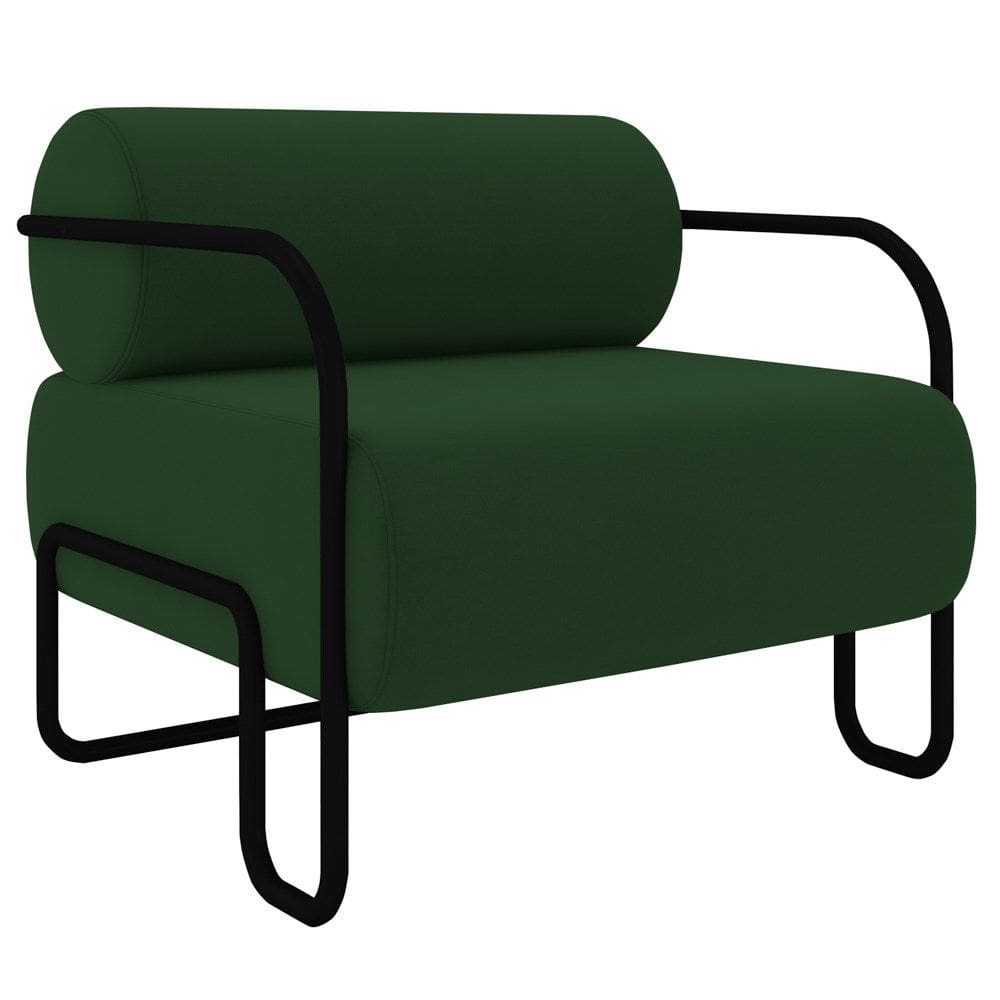 Poltrona Decorativa para Sala Industrial Kira K04 Veludo Verde Musgo - Mpozenato
