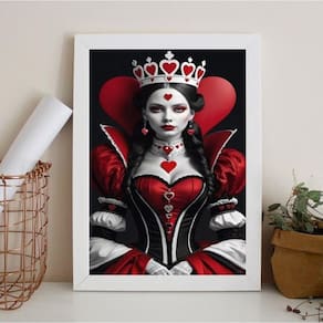 Quadro Decorativo Arquétipo Rainha Copas 24X18Cm - Com Vidro