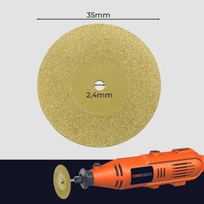 Kit 3 Discos De Corte Diamantado 35Mm Titânio Micro Retífica