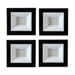 Kit 4 peças refletor superled 50w luz branca 6000k decorlux