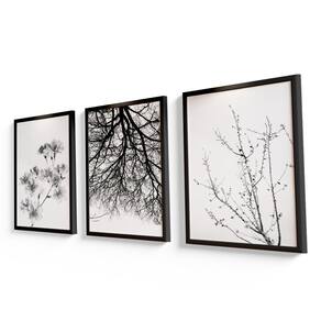 Quadro decorativo árvores minimalista moldura preta