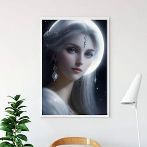 Quadro Deusa Da Lua - Selene 24X18Cm - Com Vidro