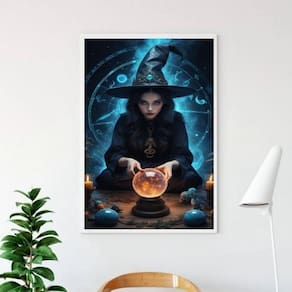Quadro Decorativo Bruxa Vidente 45X34Cm - Com Vidro