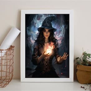 Quadro Decorativo Arquétipo Bruxa 45X34Cm - Com Vidro