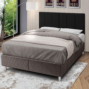 Cabeceira casal laura 1.40 almofadada sued preto- decor