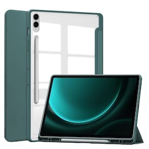 Capa acrílico slot caneta tab s9 fe+ 12.4 verde dark