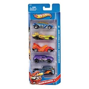Conjunto com 5 carrinhos hot wheels mattel