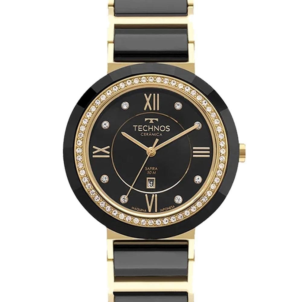 Relógio technos ceramic saphire dourado feminino 2036mro 1p