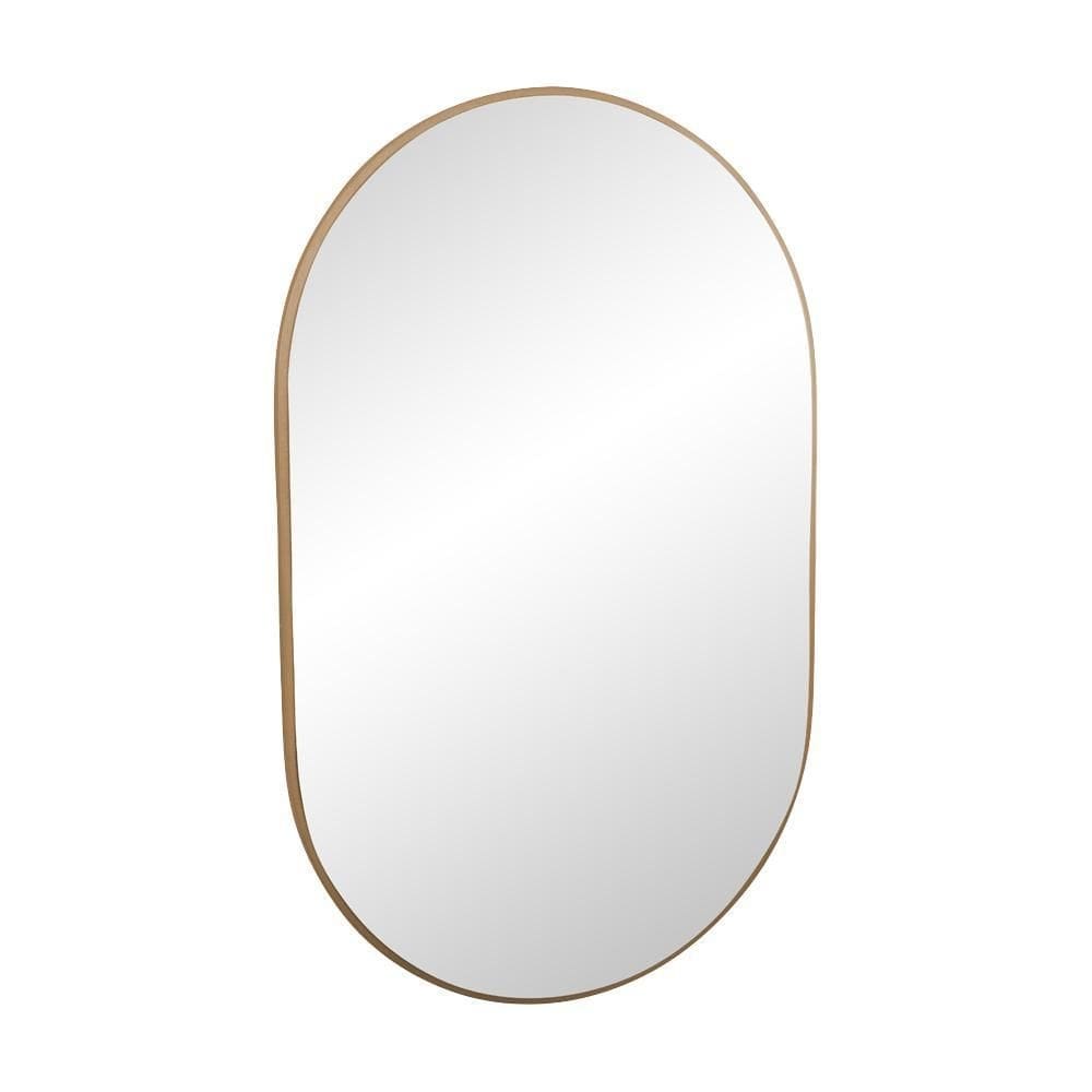 Espelho oval londres 80x50cm com borda dourada