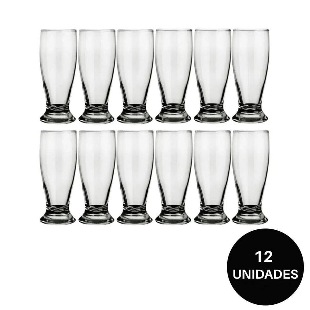 Kit 12 copo chopp 200ml taça tulipa bar cerveja munich nadir