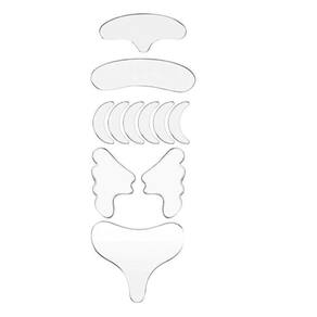 Adesivo silicone anti-rugas 8 pçs rosto testa busto pescoço